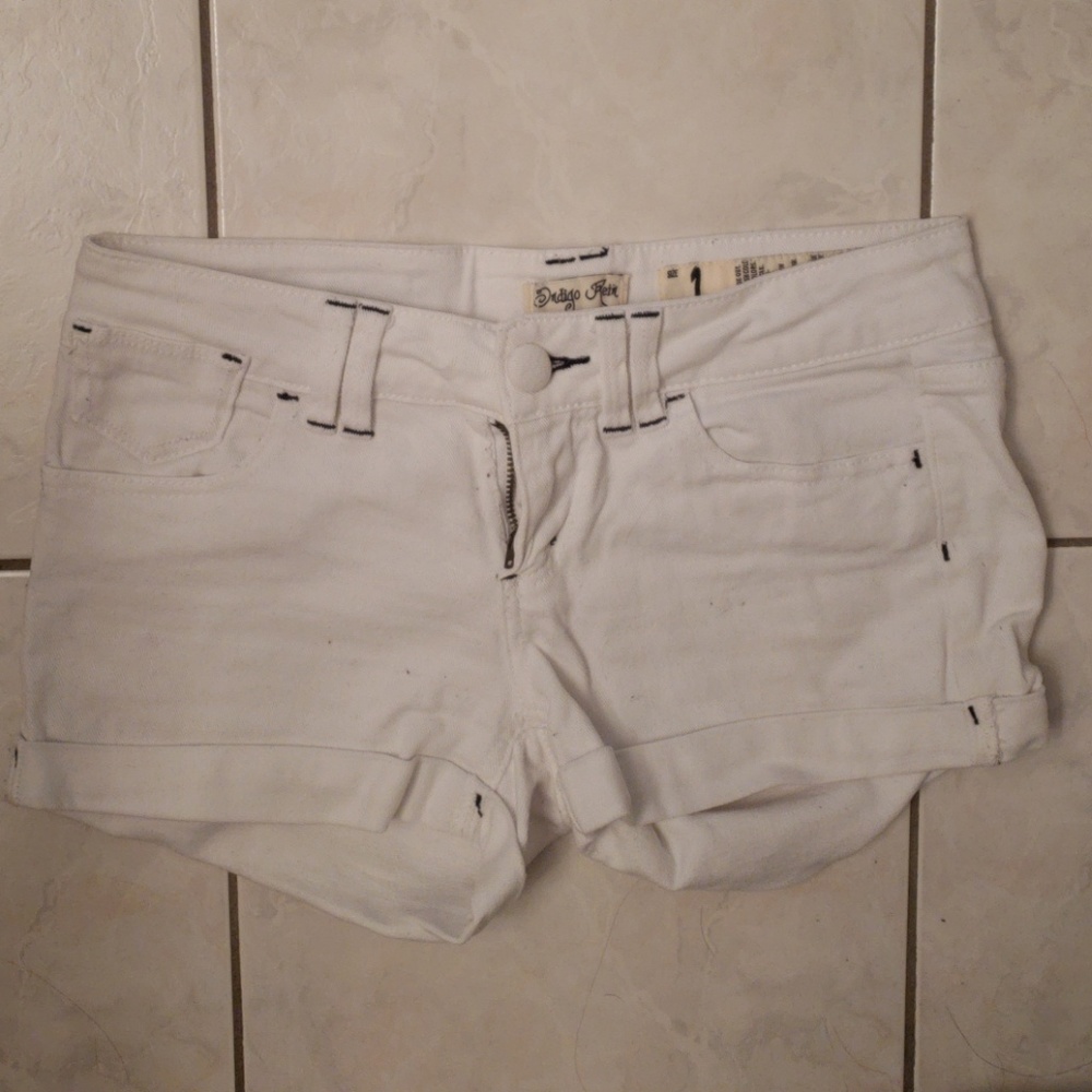 White Jean Shorts